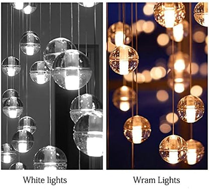 Luxury Crystal Pendant Chandelier – Modern Ceiling Hanging Light Fixture for Dining Room and Living Space