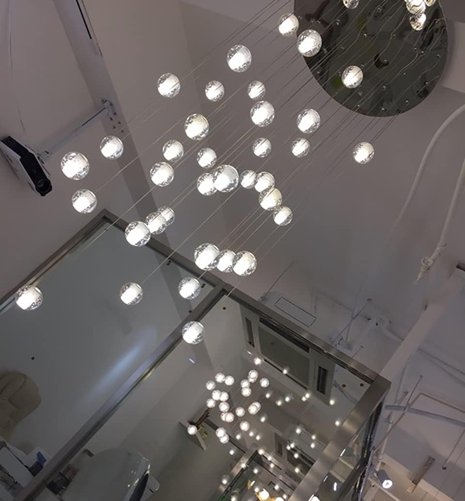 Luxury Crystal Pendant Chandelier – Modern Ceiling Hanging Light Fixture for Dining Room and Living Space
