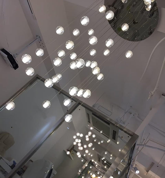 Luxury Crystal Pendant Chandelier – Modern Ceiling Hanging Light Fixture for Dining Room and Living Space