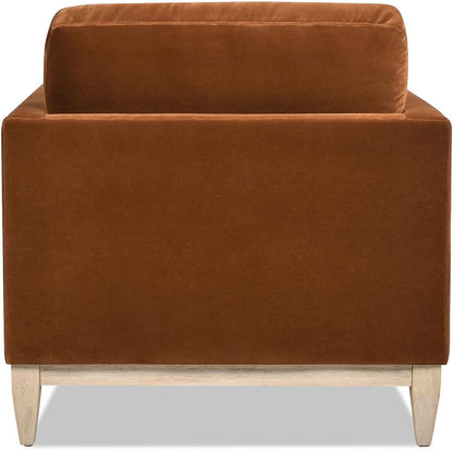 Farmhouse Upholstered Accent Chair – Modern Lounge Armchair with Performance Fabric and Solid Wood Frame