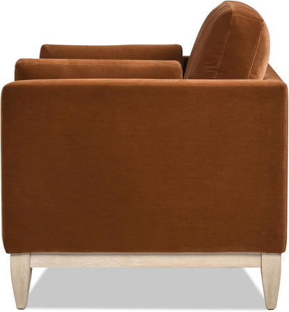 Farmhouse Upholstered Accent Chair – Modern Lounge Armchair with Performance Fabric and Solid Wood Frame