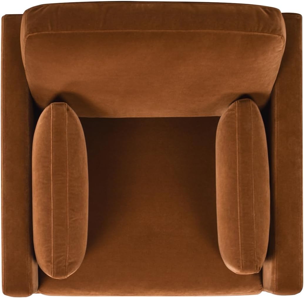 Farmhouse Upholstered Accent Chair – Modern Lounge Armchair with Performance Fabric and Solid Wood Frame