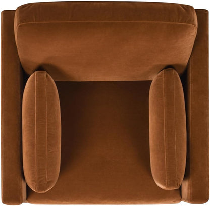 Farmhouse Upholstered Accent Chair – Modern Lounge Armchair with Performance Fabric and Solid Wood Frame