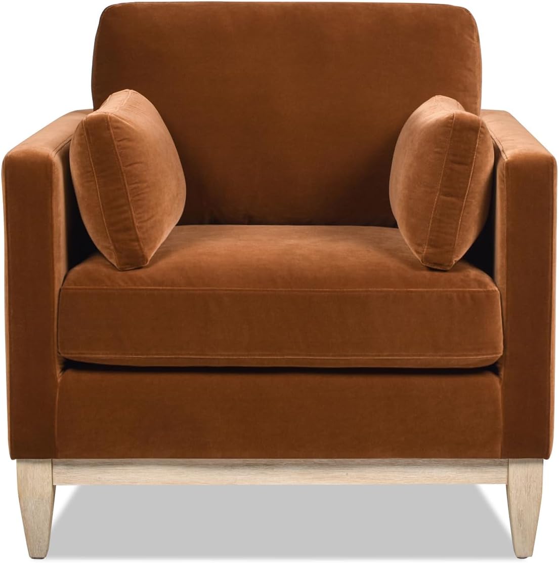 Farmhouse Upholstered Accent Chair – Modern Lounge Armchair with Performance Fabric and Solid Wood Frame