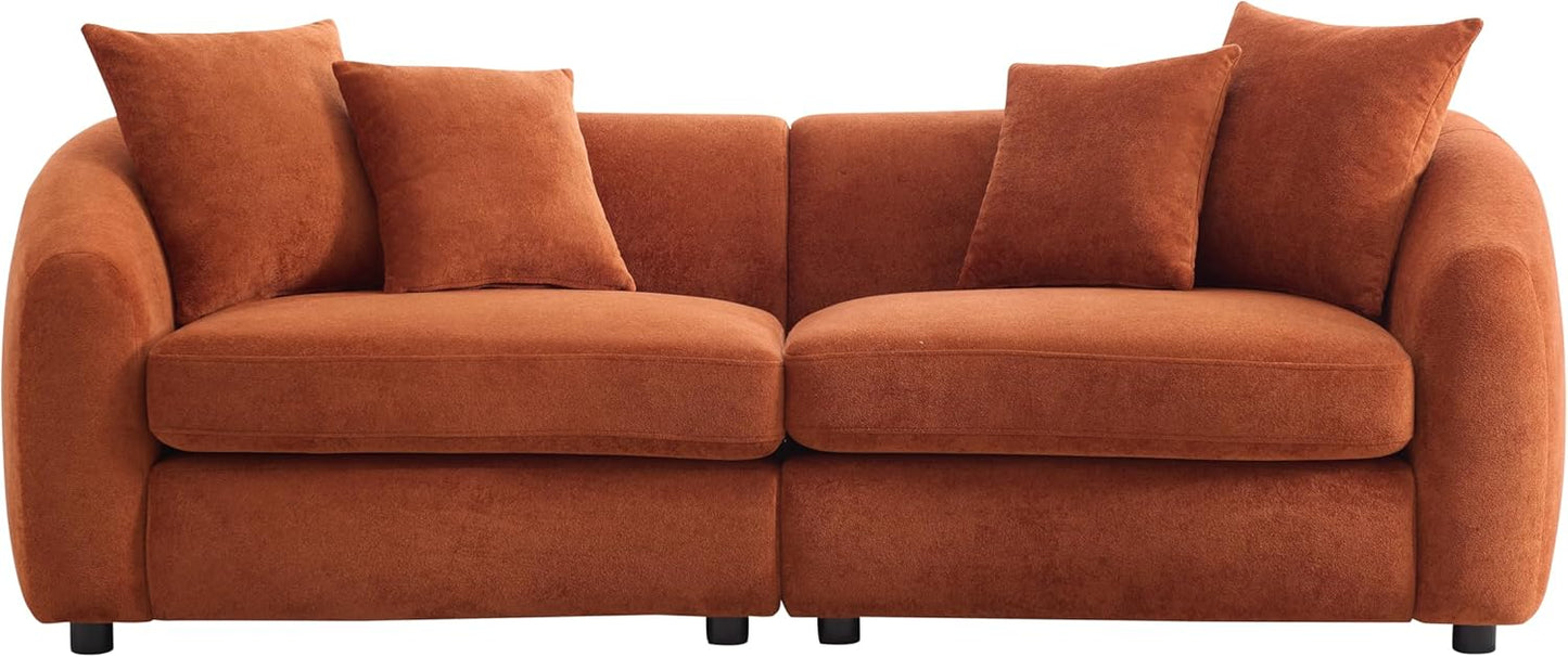 Modern Upholstered 3-Seater Sofa – Deep Cushion Living Room Couch with Solid Wood Frame