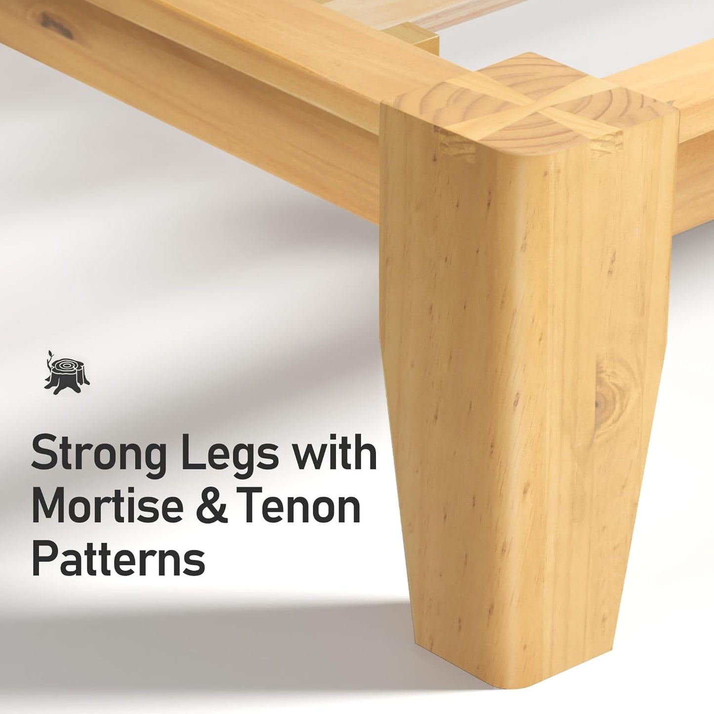 Premium Solid Wood Bed Frame with Heavy Duty Support and Noise-Free Structure