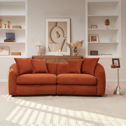 Modern Upholstered 3-Seater Sofa – Deep Cushion Living Room Couch with Solid Wood Frame