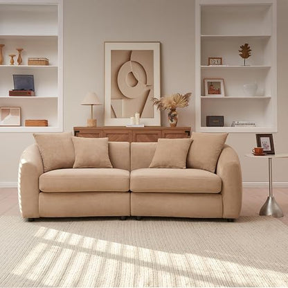 Modern Upholstered 3-Seater Sofa – Deep Cushion Living Room Couch with Solid Wood Frame