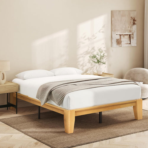 Premium Solid Wood Bed Frame with Heavy Duty Support and Noise-Free Structure