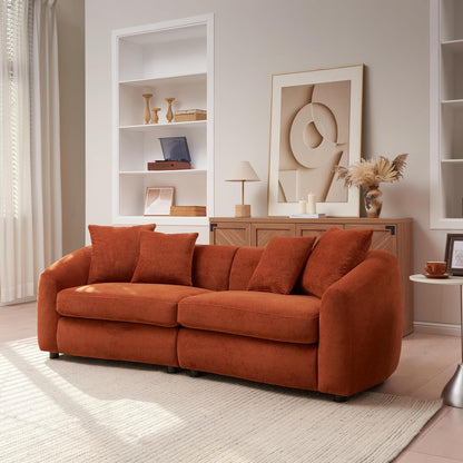 Modern Upholstered 3-Seater Sofa – Deep Cushion Living Room Couch with Solid Wood Frame