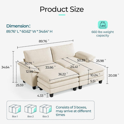 Modern Modular Sectional Sofa Bed – Convertible Sleeper Couch with Storage and Deep Seating
