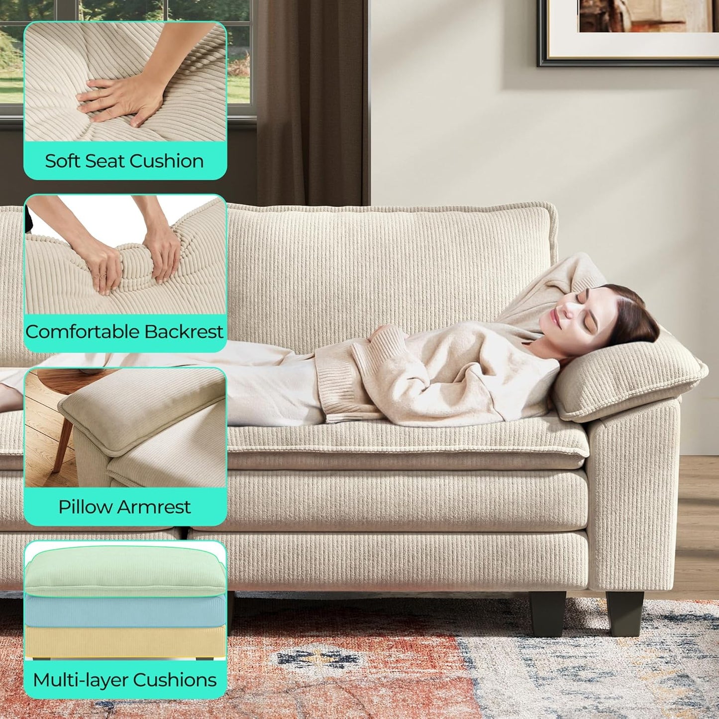 Modern Modular Sectional Sofa Bed – Convertible Sleeper Couch with Storage and Deep Seating