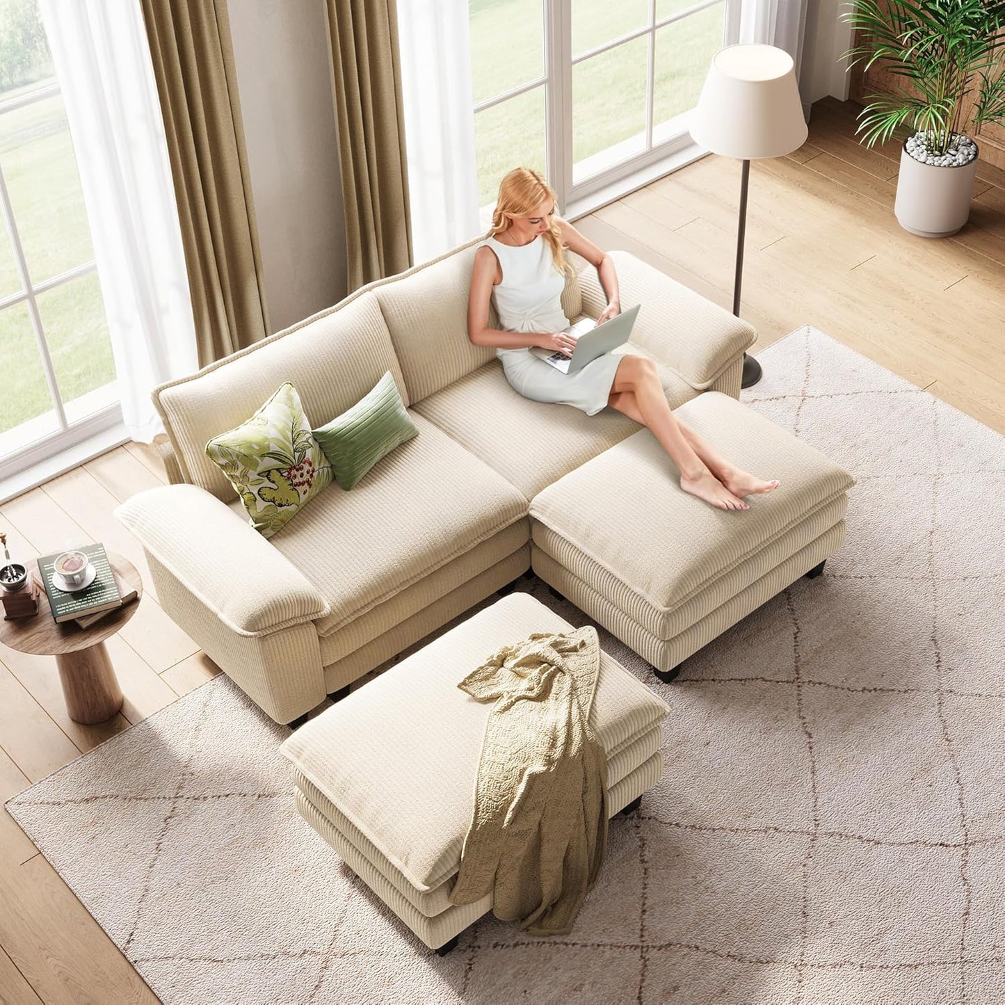 Modern Modular Sectional Sofa Bed – Convertible Sleeper Couch with Storage and Deep Seating